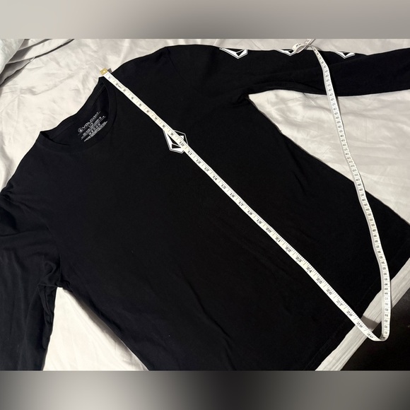 Volcom Black Long Sleeve Logo Tee with White Emblems - Picture 3 of 4